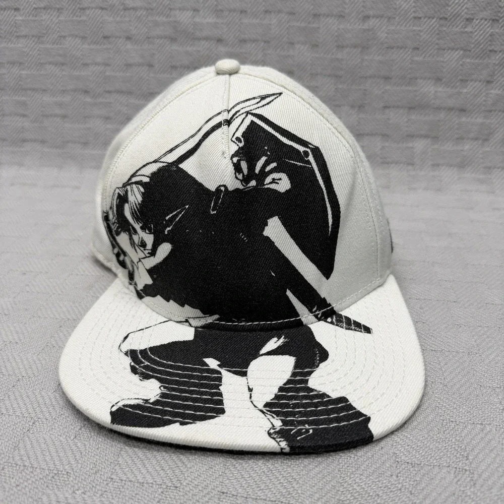 Zelda Hat Cap Snap Back Mens One‎ Size White Link Graphic Adjustable Nintendo